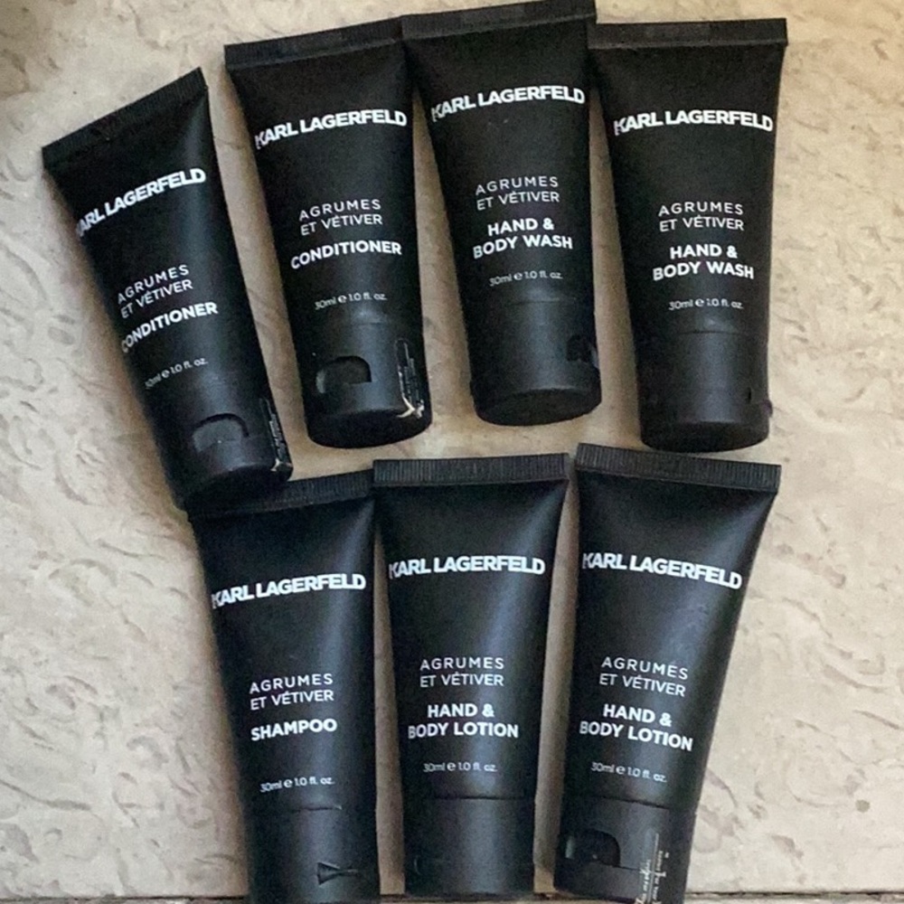 Karl Lagerfeld Black Travel Toiletries Set